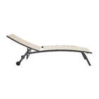 Espreguiadeira em Ao Reclinvel com 4 Posies 925x69x1935cm Bege Rivera Naterial