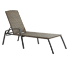 Espreguiçadeira Aço Rattan Zena Marrom 65x200cm