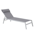 Espreguiçadeira Aço Riba 33x61x199cm Cinza