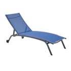 Espreguiçadeira Aço 4 Posições Rivera Azul 92,5x69x193,5cm Naterial