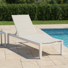 Espreguiçadeira em Alumínio Reclinável com 4 Posições 102x65x199cm Branco Aquila Naterial