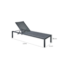 Espreguiçadeira em Alumínio Reclinável com 4 Posições 103x75x200cm Cinza Lyra Beta Naterial