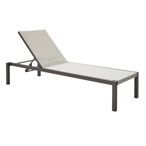 Espreguiadeira em Alumnio Reclinvel com 4 Posies 103x75x200cm Marrom Lyra Beta Naterial