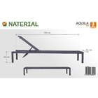 Espreguiçadeira Alumínio Aquila 199x65cm Cinza Escuro Naterial
