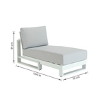 Espreguiçadeira Alumínio 1 Posição Branca e Cinza 160x75x91cm Athena Naterial