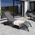 Espreguiçadeira Alumínio Dobrável 4 Posições Lyra 95x63x207cm Cinza Naterial