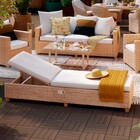 Espreguiçadeira Alumínio Medena 94x69x200cm Bege e Branco Naterial