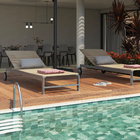 Espreguiçadeira Alumínio Dobrável 5 Posições Menorca 36x65x195cm Marrom Naterial