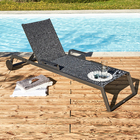 Espreguiçadeira Alumínio Dobrável 4 Posições Odyssea 87x64x222cm Cinza Naterial