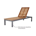 Espreguiçadeira Alumínio Oris 197.5x76x100.9cm Cinza e Marrom Naterial