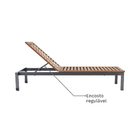 Espreguiçadeira Alumínio Oris 197.5x76x100.9cm Cinza e Marrom Naterial