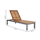 Espreguiçadeira Alumínio Oris 197.5x76x100.9cm Cinza e Marrom Naterial