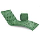 Espreguiçadeira Bogotá E 1 Puff Verde Colmeia Para Piscina Ár