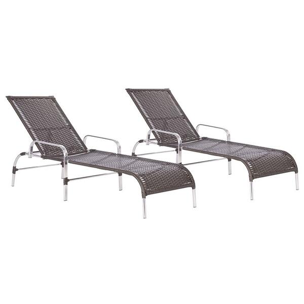 Espreguiçadeira Catar 2 Unidades Em Aluminio E Fibra Sintetic