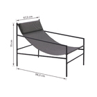 Espreguiçadeira de Aço Cinza Escuro 75x67,5x96,5cm Rio Naterial