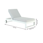 Espreguiçadeira de Alumínio 4 Posições Branca 44,5x211x93,5cm Athena Naterial