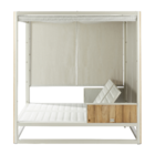 Espreguiçadeira de Alumínio 4 Posições Elani Bege 221x180x216cm Naterial