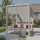 Espreguiçadeira de Alumínio 4 Posições Elani Bege 221x180x216cm Naterial