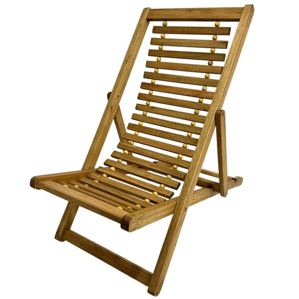 Espreguiçadeira De Madeira E Fios De Aço Maju - Sem Braços Ma