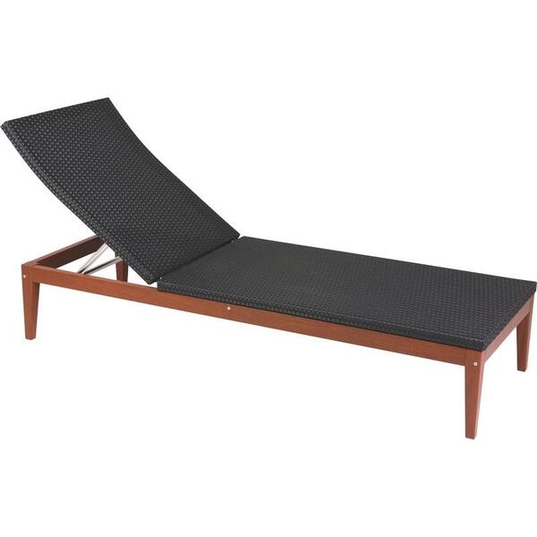 Espreguicadeira De Madeira Jatoba Com Encosto Em Fibra Preta Terrazzo Fibra  Envernizado | Leroy Merlin