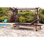 Espreguiçadeira De Madeira Trama - Jatobá E Corda Preta - Meu