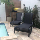 Espreguiçadeira De Piscina Design Ondulada Alumínio E Tela -