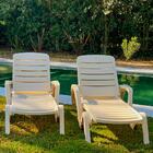 Espreguiçadeira De Plástico Toronto Branca Empilhável Kit 2u