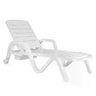 Espreguiçadeira De Plástico Toronto Branca Empilhável Kit 2u