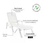 Espreguiçadeira De Plástico Toronto Branca Empilhável Kit 2u