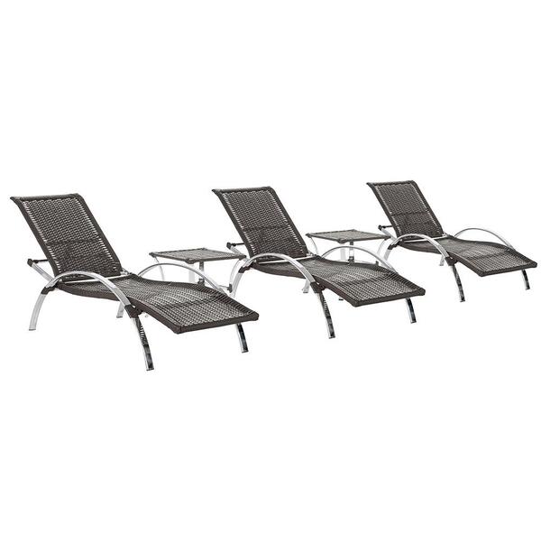 Espreguiçadeira Em Aluminio E Fibra Ipanema Reclinavel 3 Unid