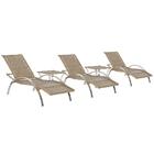 Espreguiçadeira Em Aluminio E Fibra Ipanema Reclinavel 3 Unid