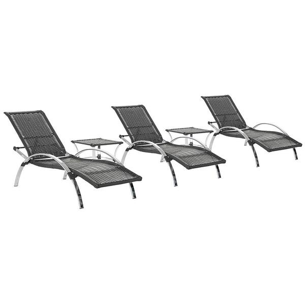 Espreguiçadeira Em Aluminio E Fibra Ipanema Reclinavel 3 Unid