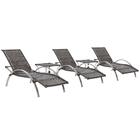 Espreguiçadeira Em Aluminio E Fibra Ipanema Reclinavel 3 Unid