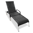 Espreguiçadeira Em Alumínio E Fibra Sintética Madrid Preto