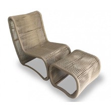 Espreguiçadeira Em Corda Náutica - 1 Poltrona + Mesa Centro