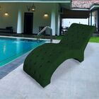 Espreguiçadeira Estofada Relaxante Descanso Veludo Joana Verde