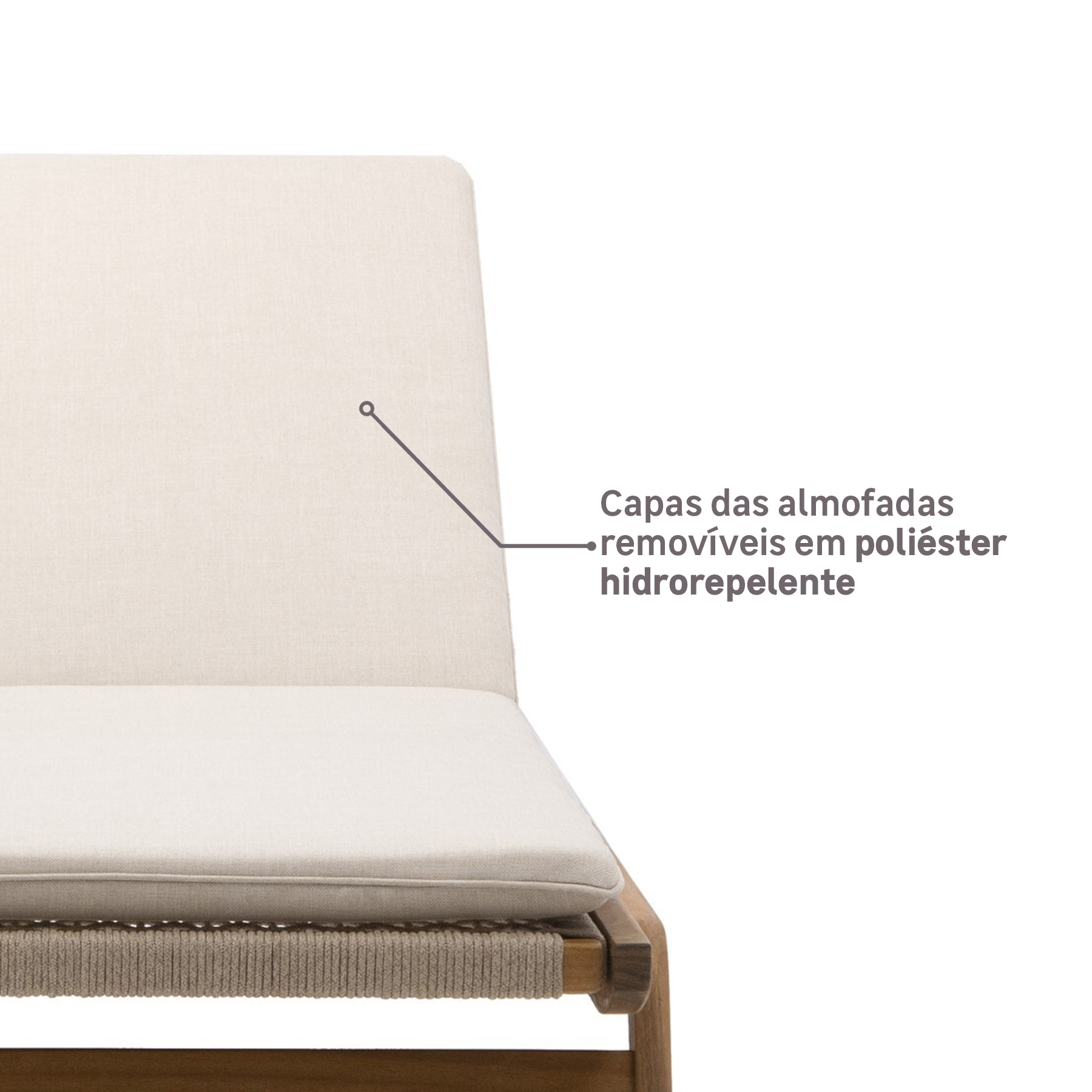 Espreguiçadeira de Madeira 4 Posições Oasis Naterial