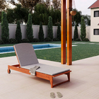 Espreguiçadeira Madeira Maciça Dobrável 4 Posições 26x65x193cm Marrom Naterial