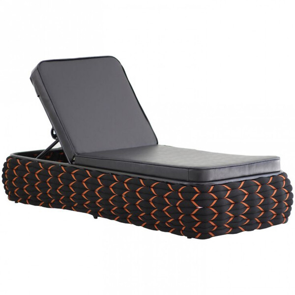 Espreguiçadeira Monique Tricô Náutico Em Alumínio Para Piscin