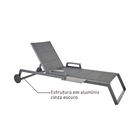 Espreguiçadeira Odyssea Alumínio 87.5x64x222cm Cinza Naterial