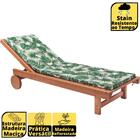 Espreguiçadeira Para Piscina Em Madeira Maciça Com Estofado -