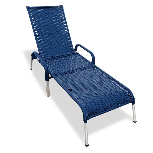 Espreguiçadeira Para Piscina Fibra Sintética Madrid Azul