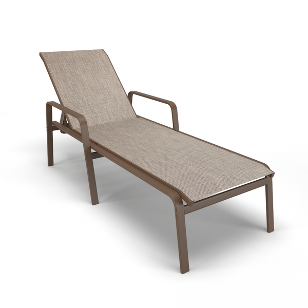 Espreguiçadeira Piscina Praia Alumínio Marrom Tela Mocca