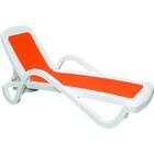 Espreguicadeira Plastica Cancun Branca Com Tela Plastica Lara