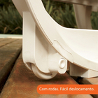 Espreguiçadeira em Plástico Reclinável com 3 Posições 30x54x180cm Branca Pitangui Antares