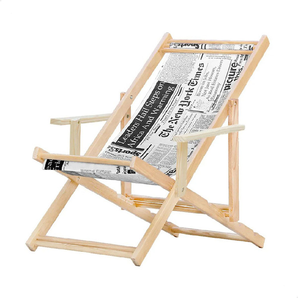 Espreguiçadeira Preguiçosa Adulto Dobrável Madeira Maciça Nat