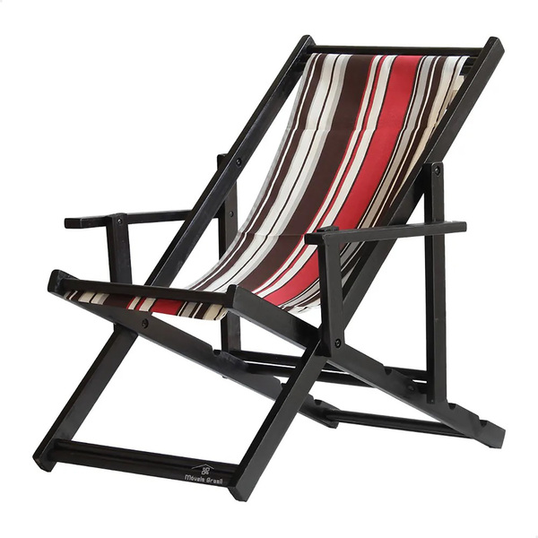 Espreguiçadeira Preguiçosa Dobrável Envernizada Black Em Made