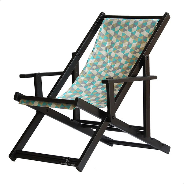 Espreguiçadeira Preguiçosa Dobrável Envernizada Black Em Made