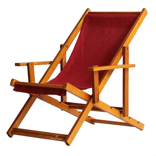 Espreguiçadeira Preguiçosa Dobrável Envernizada Mel Em Madeir