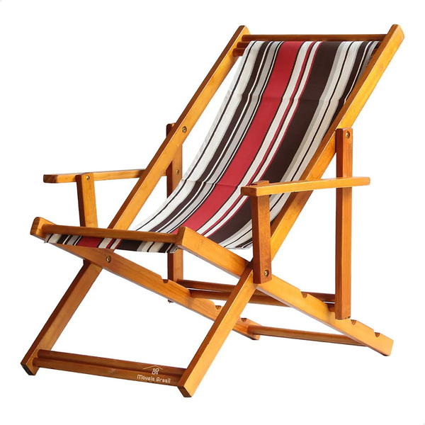 Espreguiçadeira Preguiçosa Dobrável Envernizada Mel Em Madeir